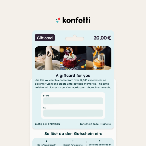 Digitaler Geschenkgutschein