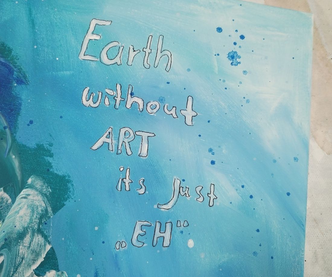 Acrylbild mit Zitat.