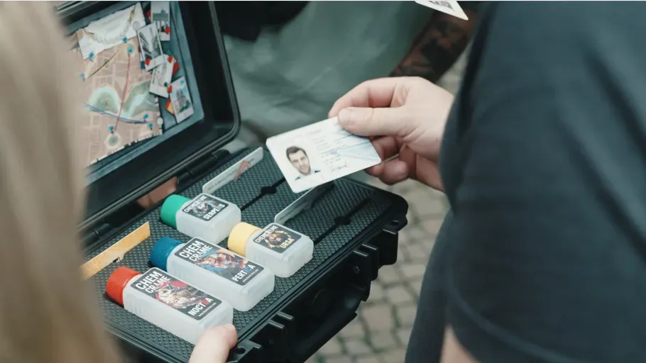 Personen schauen in einen Escape Game Koffer