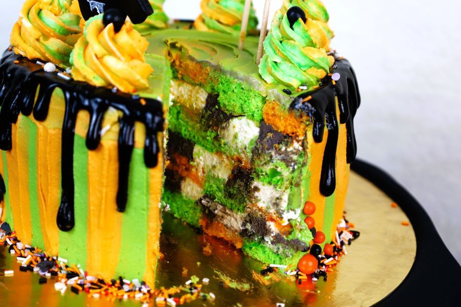 Orange grüne Torte