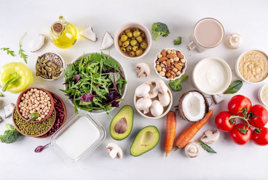 Verschiedene vegane Zutaten